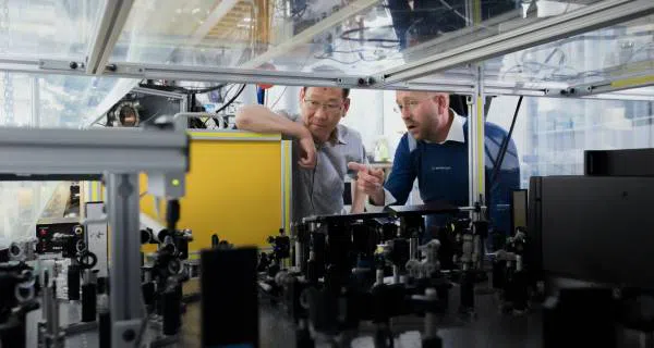 Engineers at production facility