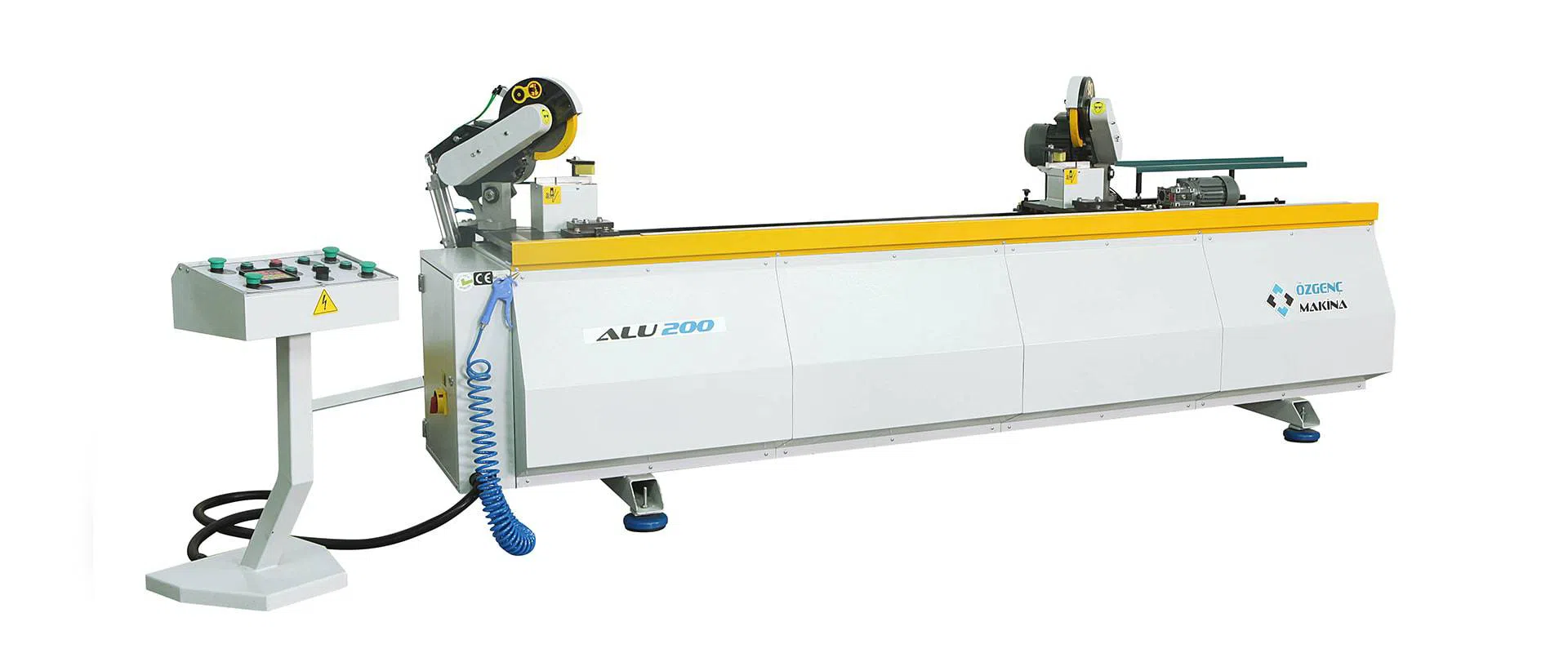 Double Head 45° Aluminium Cutting and Drilling of Edge Connections