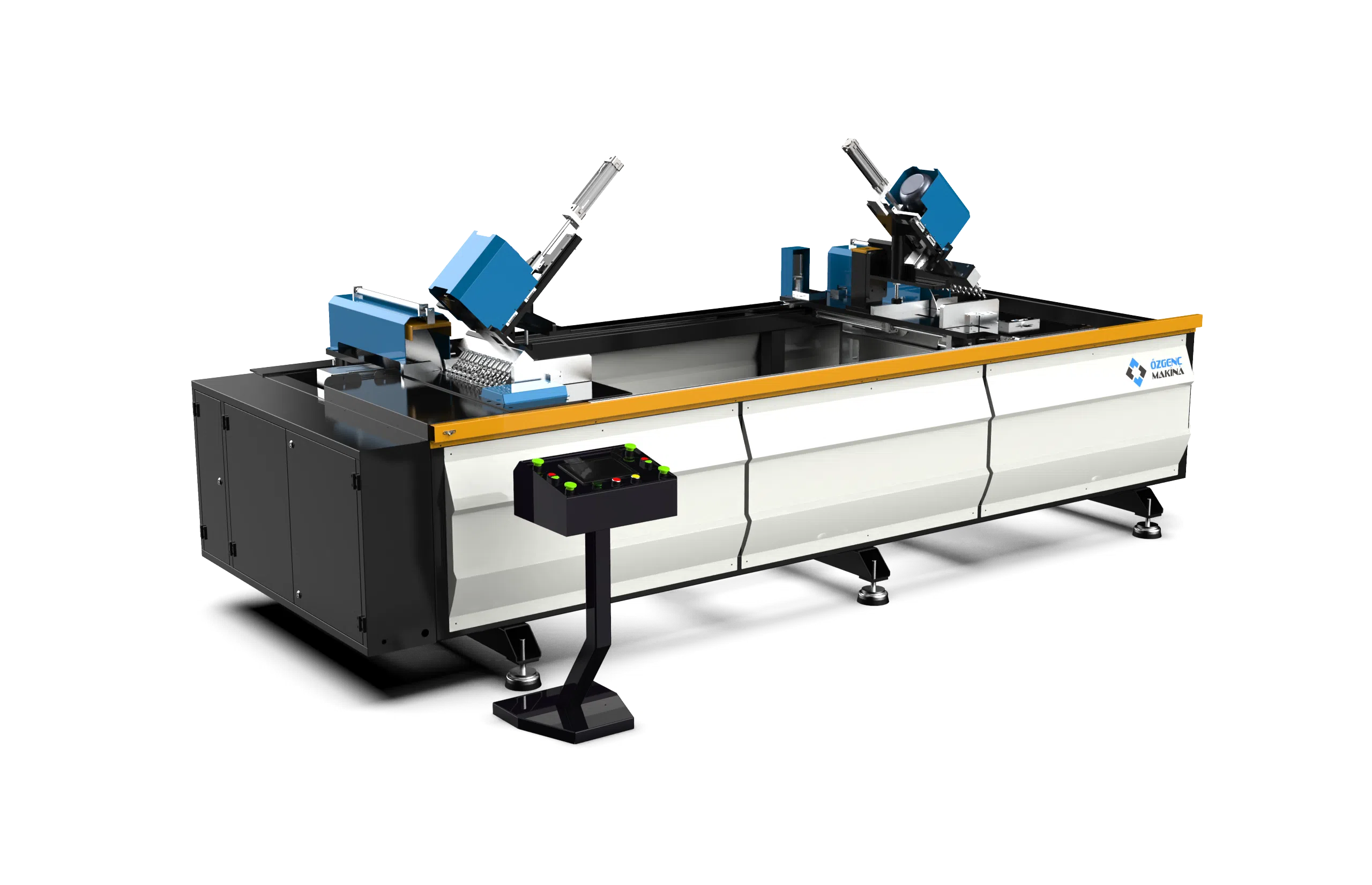 Double Miter 45°/90° Twin Saw & 12 Pin Hole Drilling Unit